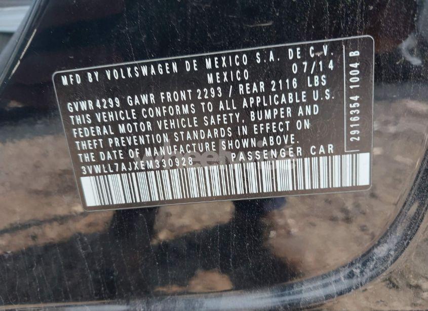 Photo 9 of 2014 Volkswagen Jetta 2.0L TDI VALUE EDITION (VIN 3VWLL7AJXEM330928)