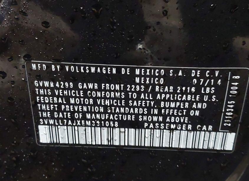 Photo 9 of 2014 Volkswagen Jetta 2.0L TDI (VIN 3VWLL7AJXEM331058)