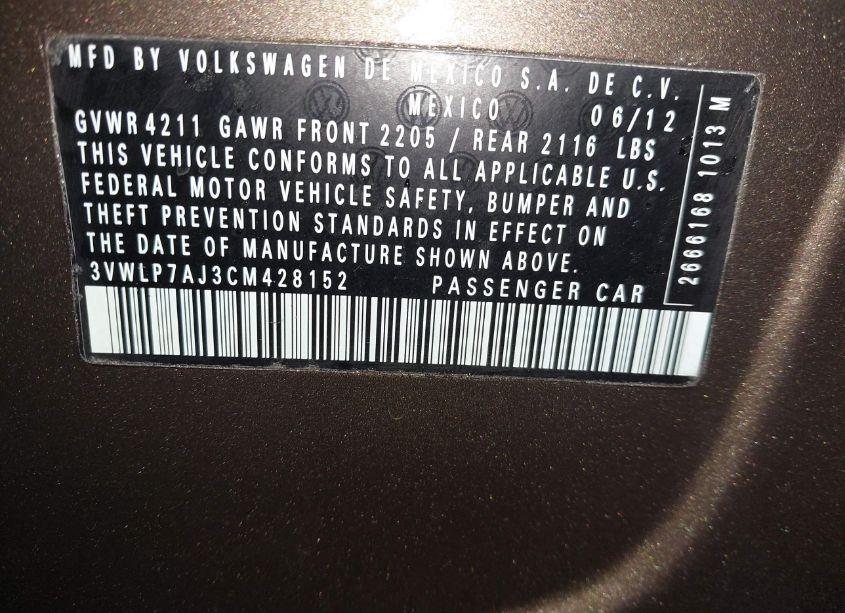 Photo 9 of 2012 Volkswagen Jetta 2.5L SEL PREMIUM (VIN 3VWLP7AJ3CM428152)