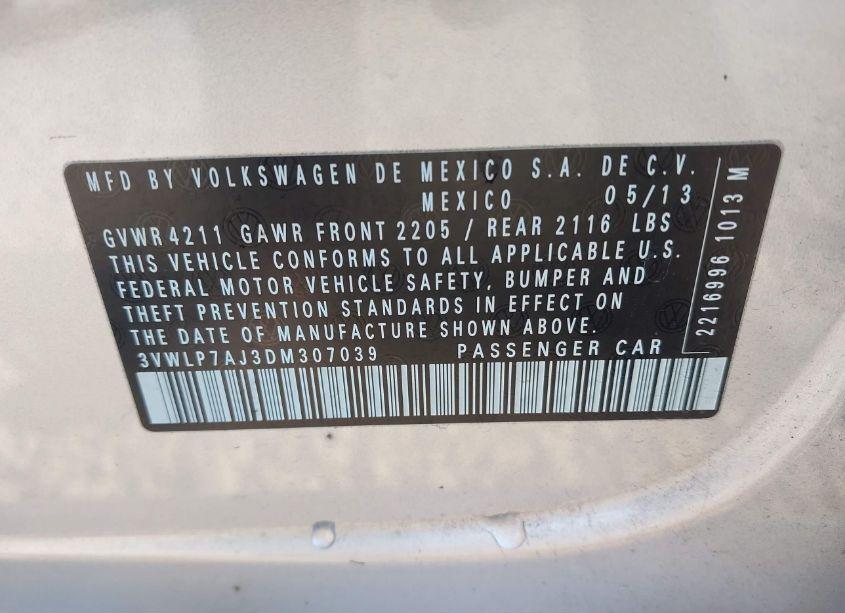 Photo 9 of 2013 Volkswagen Jetta 2.5L SEL (VIN 3VWLP7AJ3DM307039)