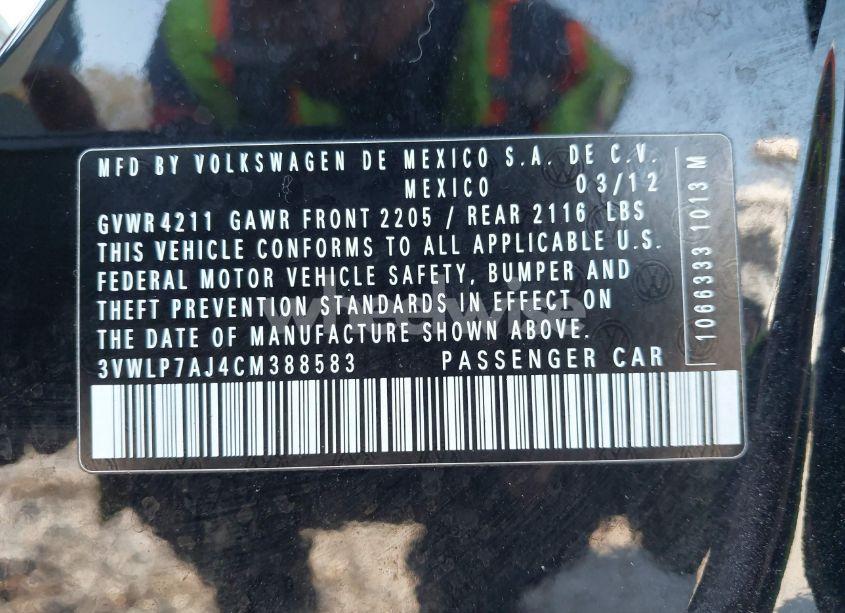 Photo 9 of 2012 Volkswagen Jetta 2.5L SEL PREMIUM (VIN 3VWLP7AJ4CM388583)