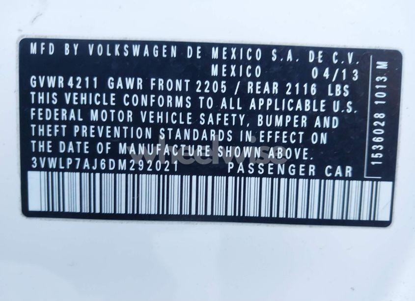 Photo 9 of 2013 Volkswagen Jetta 2.5L SEL (VIN 3VWLP7AJ6DM292021)