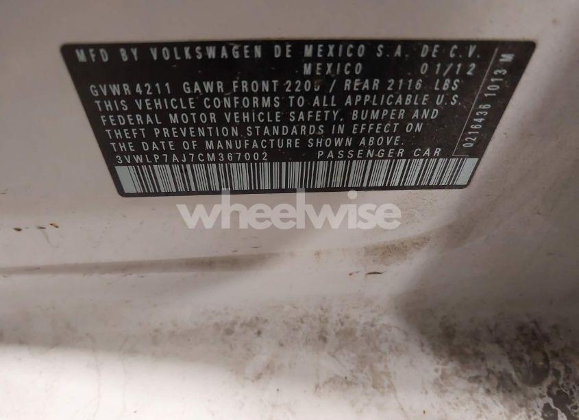 Photo 9 of 2012 Volkswagen Jetta 2.5L SEL (VIN 3VWLP7AJ7CM367002)