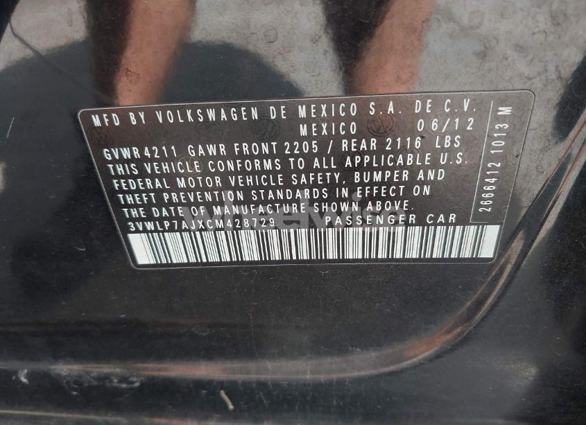 Photo 9 of 2012 Volkswagen Jetta 2.5L SEL PREMIUM (VIN 3VWLP7AJXCM428729)