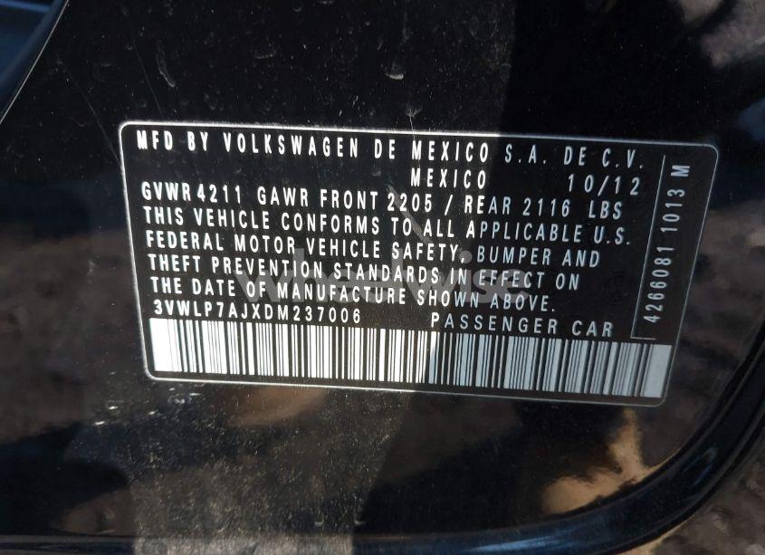 Photo 9 of 2013 Volkswagen Jetta 2.5L SEL (VIN 3VWLP7AJXDM237006)