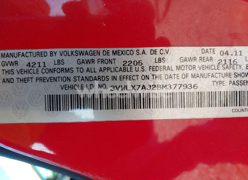 Photo 9 of 2011 Volkswagen Jetta 2.5L SEL (VIN 3VWLX7AJ2BM377936)