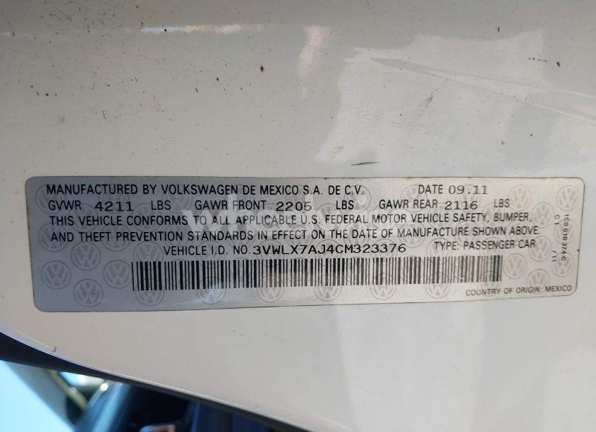 Photo 9 of 2012 Volkswagen Jetta 2.5L SEL (VIN 3VWLX7AJ4CM323376)