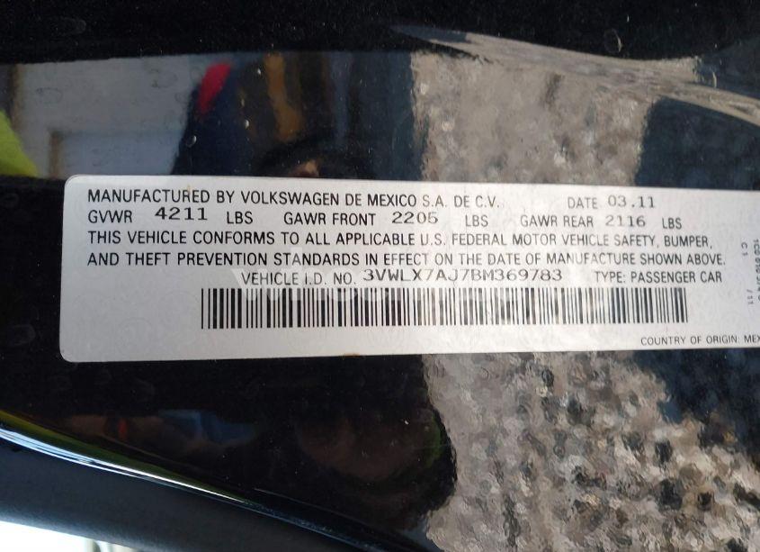 Photo 9 of 2011 Volkswagen Jetta 2.5L SEL (VIN 3VWLX7AJ7BM369783)