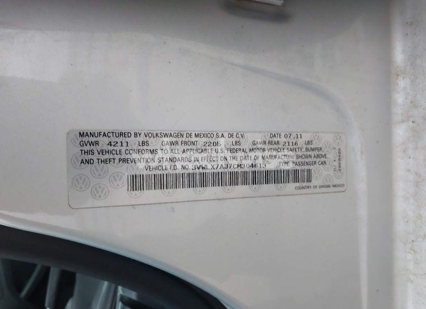 Photo 9 of 2012 Volkswagen Jetta 2.5L SEL (VIN 3VWLX7AJ7CM304613)