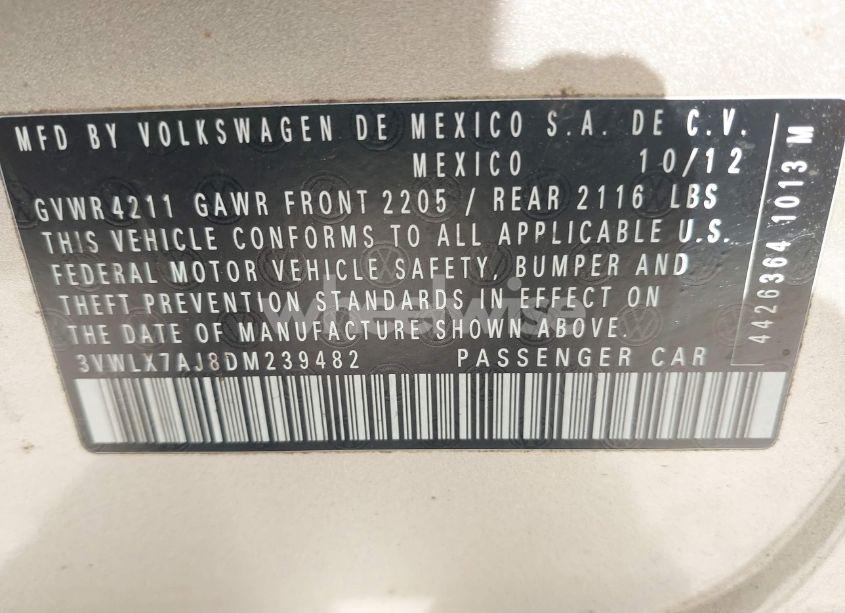 Photo 9 of 2013 Volkswagen Jetta 2.5L SEL (VIN 3VWLX7AJ8DM239482)