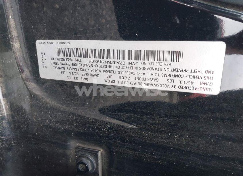 Photo 9 of 2011 Volkswagen Jetta 2.5L SEL (VIN 3VWLZ7AJ2BM349306)