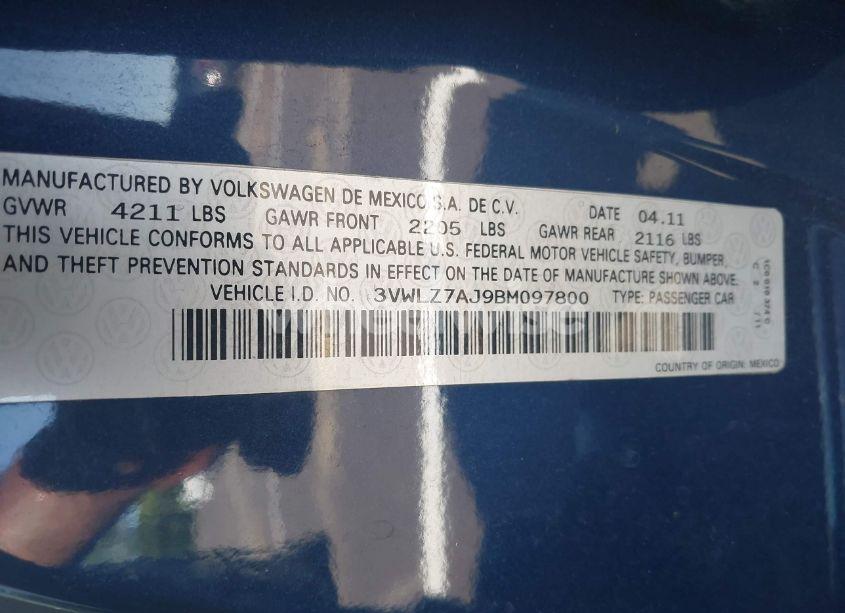 Photo 9 of 2011 Volkswagen Jetta 2.5L SEL (VIN 3VWLZ7AJ9BM097800)