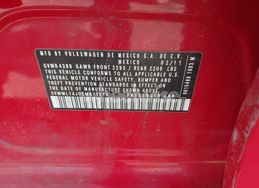 Photo 9 of 2012 Volkswagen Jetta SPORTWAGEN 2.0L TDI (VIN 3VWML7AJ0CM671210)