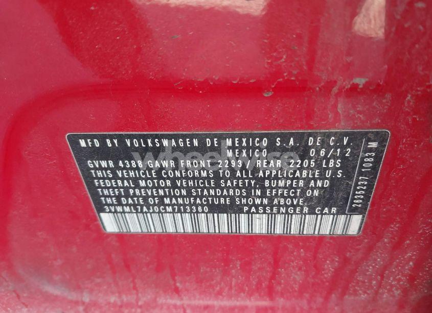 Photo 9 of 2012 Volkswagen Jetta SPORTWAGEN 2.0L TDI (VIN 3VWML7AJ0CM713360)