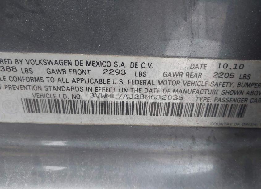 Photo 9 of 2011 Volkswagen Jetta SPORTWAGEN 2.0L TDI (VIN 3VWML7AJ2BM632035)
