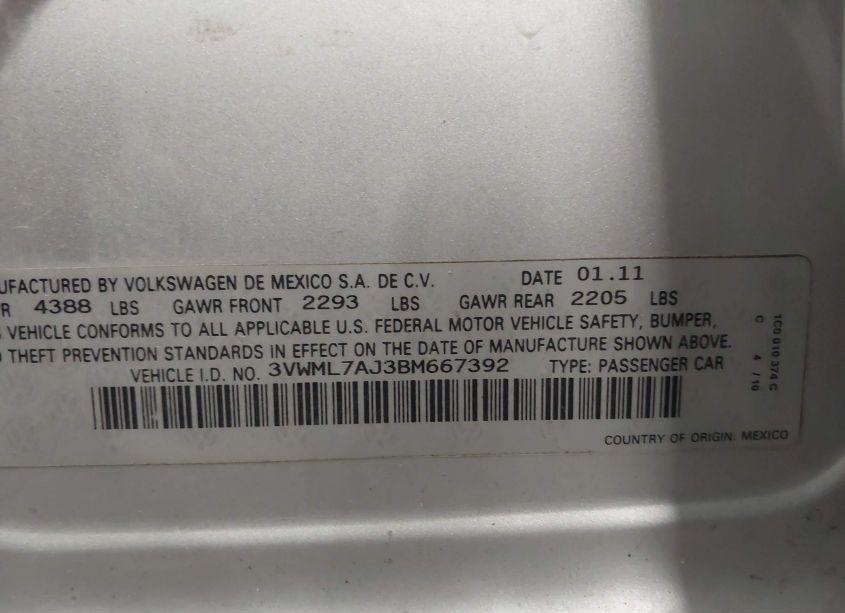 Photo 9 of 2011 Volkswagen Jetta SPORTWAGEN 2.0L TDI (VIN 3VWML7AJ3BM667392)