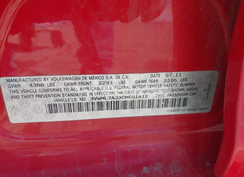 Photo 9 of 2012 Volkswagen Jetta SPORTWAGEN 2.0L TDI (VIN 3VWML7AJ3CM601412)