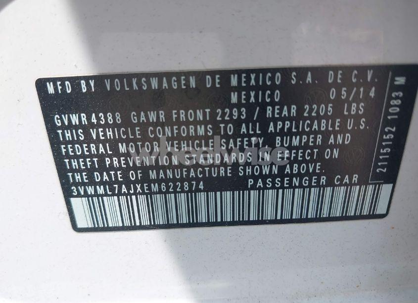 Photo 9 of 2014 Volkswagen Jetta SPORTWAGEN 2.0L TDI (VIN 3VWML7AJXEM622874)