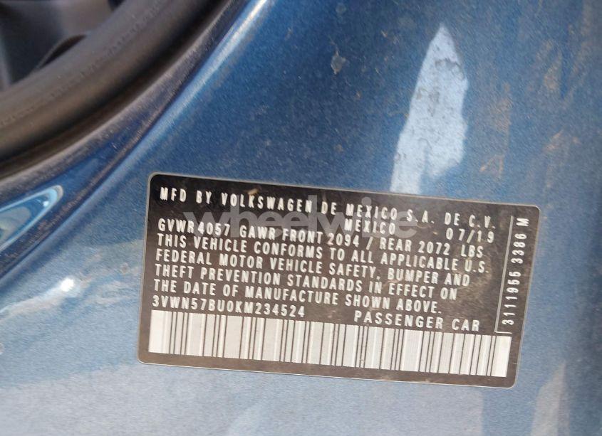 Photo 9 of 2019 Volkswagen Jetta 1.4T S (VIN 3VWN57BU0KM234524)