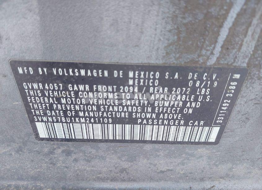 Photo 9 of 2019 Volkswagen Jetta 1.4T S (VIN 3VWN57BU1KM241109)