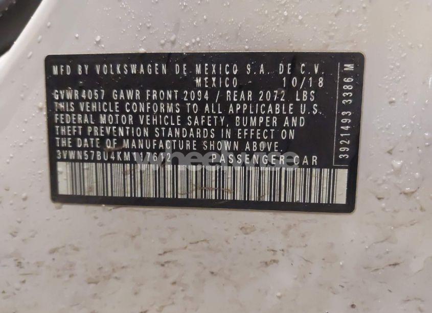 Photo 9 of 2019 Volkswagen Jetta 1.4T S (VIN 3VWN57BU4KM117612)