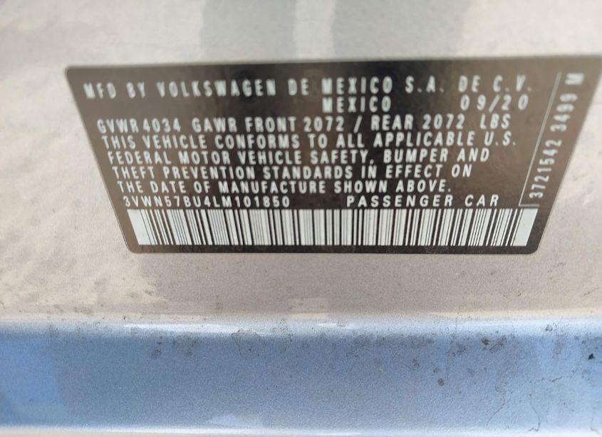 Photo 9 of 2020 Volkswagen Jetta 1.4T R-LINE/1.4T S (VIN 3VWN57BU4LM101850)