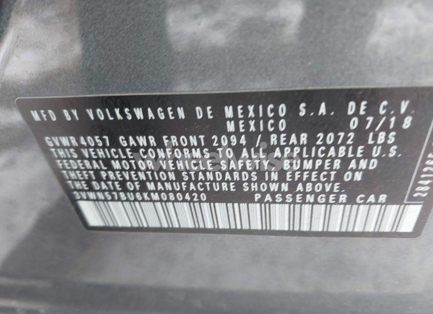 Photo 9 of 2019 Volkswagen Jetta 1.4T S (VIN 3VWN57BU6KM080420)