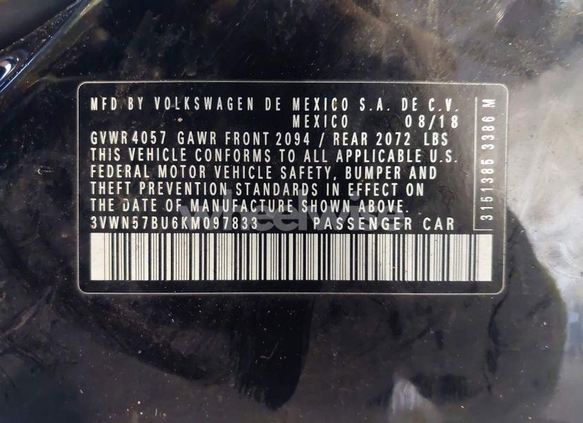 Photo 9 of 2019 Volkswagen Jetta 1.4T S (VIN 3VWN57BU6KM097833)