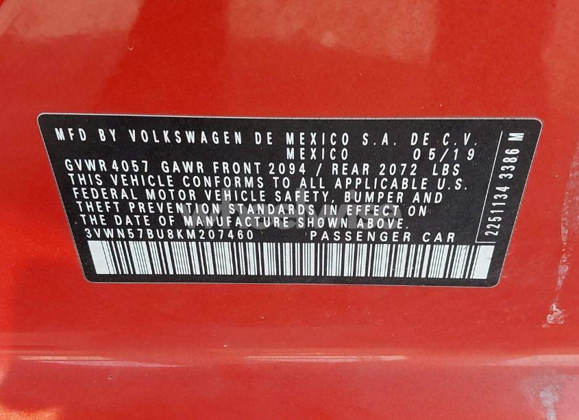 Photo 9 of 2019 Volkswagen Jetta 1.4T S (VIN 3VWN57BU8KM207460)