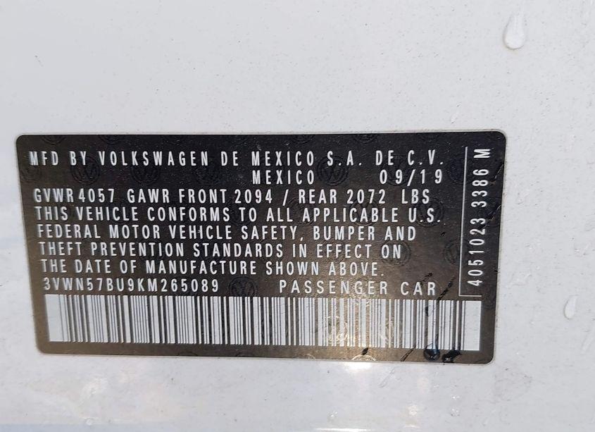 Photo 9 of 2019 Volkswagen Jetta 1.4T S (VIN 3VWN57BU9KM265089)
