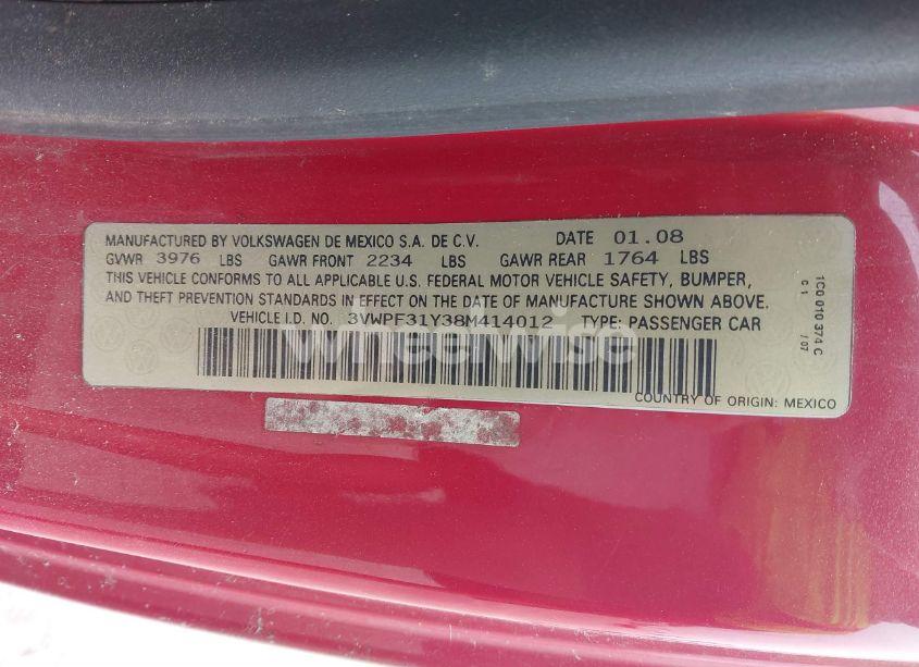 Photo 9 of 2008 Volkswagen New BEETLE S (VIN 3VWPF31Y38M414012)