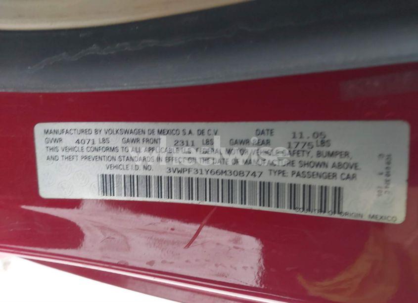 Photo 9 of 2006 Volkswagen New BEETLE 2.5 (VIN 3VWPF31Y66M308747)