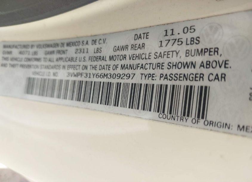 Photo 9 of 2006 Volkswagen New BEETLE 2.5 (VIN 3VWPF31Y66M309297)