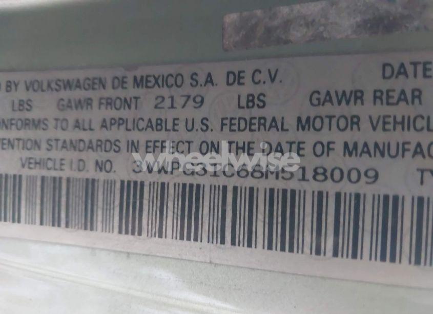 Photo 9 of 2008 Volkswagen New BEETLE S (VIN 3VWPG31C68M518009)