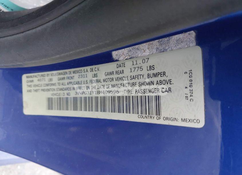 Photo 9 of 2008 Volkswagen New BEETLE 2.5/S (VIN 3VWPG31Y18M409596)