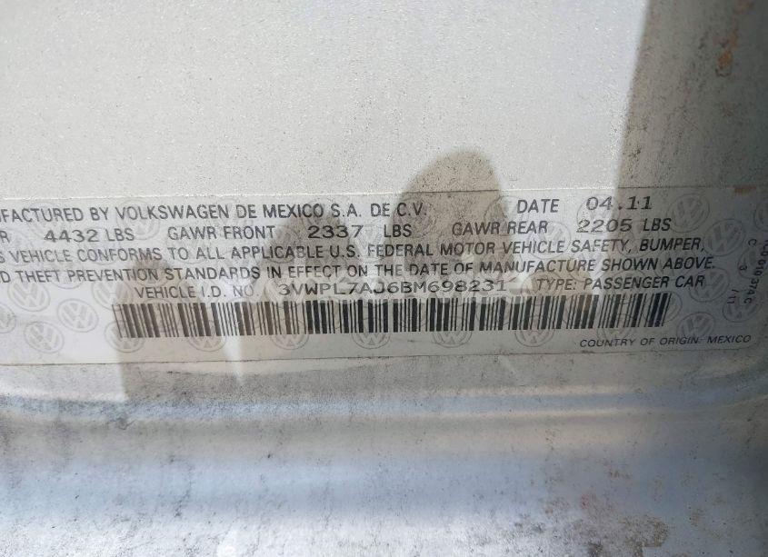 Photo 9 of 2011 Volkswagen Jetta SPORTWAGEN 2.0L TDI (VIN 3VWPL7AJ6BM698231)
