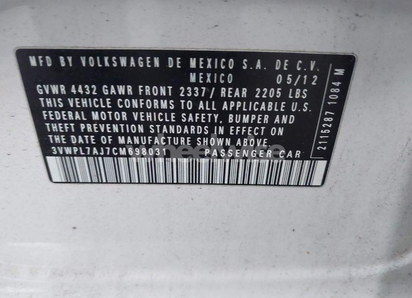 Photo 9 of 2012 Volkswagen Jetta SPORTWAGEN 2.0L TDI (VIN 3VWPL7AJ7CM698031)