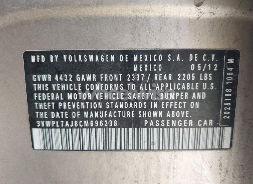 Photo 9 of 2012 Volkswagen Jetta SPORTWAGEN 2.0L TDI (VIN 3VWPL7AJ8CM696238)