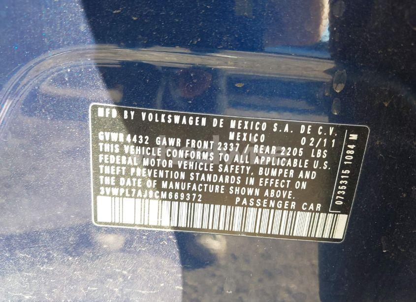 Photo 9 of 2012 Volkswagen Jetta SPORTWAGEN 2.0L TDI (VIN 3VWPL7AJ9CM669372)