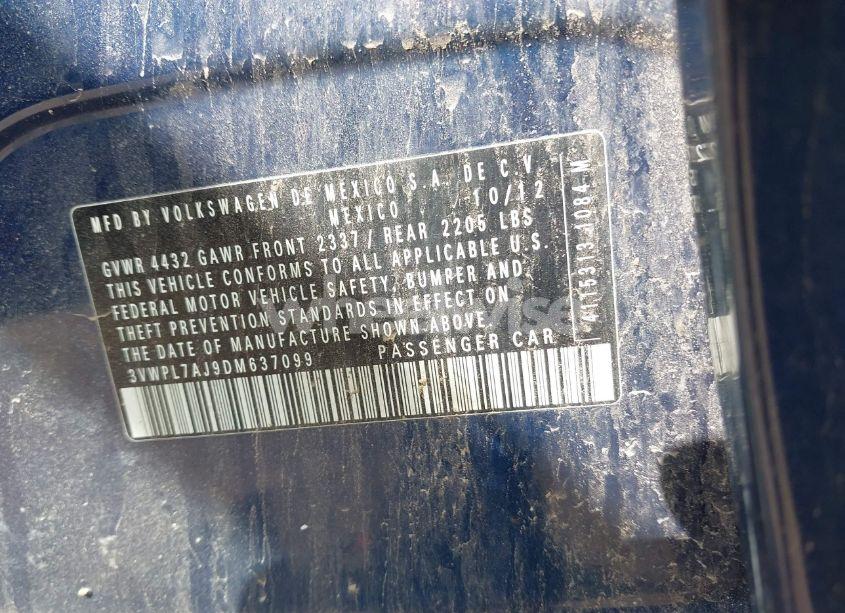 Photo 9 of 2013 Volkswagen Jetta SPORTWAGEN 2.0L TDI (VIN 3VWPL7AJ9DM637099)