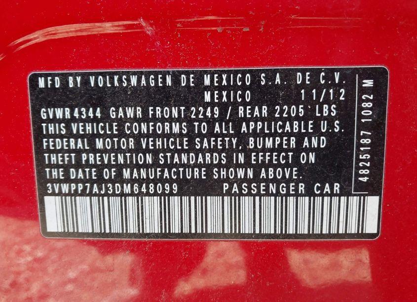 Photo 9 of 2013 Volkswagen Jetta SPORTWAGEN 2.5L S (VIN 3VWPP7AJ3DM648099)