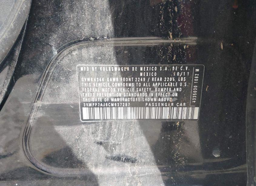 Photo 9 of 2012 Volkswagen Jetta SPORTWAGEN 2.5L S (VIN 3VWPP7AJ6CM637287)