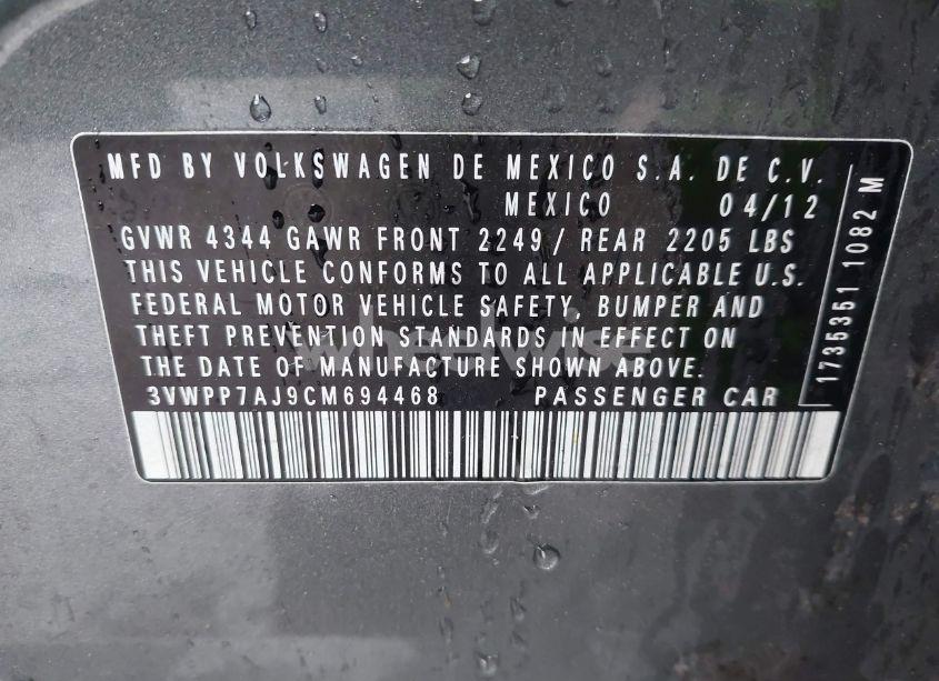 Photo 9 of 2012 Volkswagen Jetta SPORTWAGEN 2.5L SE (VIN 3VWPP7AJ9CM694468)