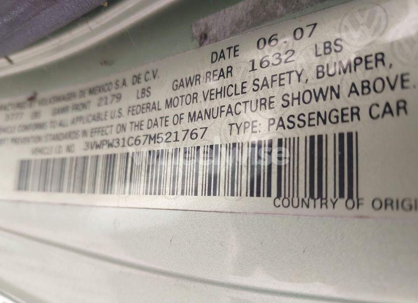 Photo 9 of 2007 Volkswagen New BEETLE 2.5 (VIN 3VWPW31C67M521767)