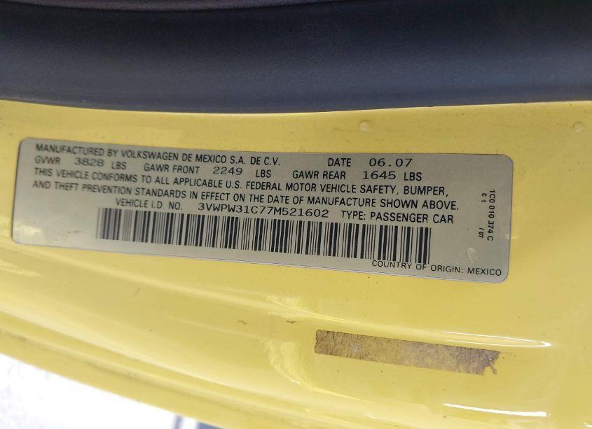 Photo 9 of 2007 Volkswagen New BEETLE 2.5 (VIN 3VWPW31C77M521602)