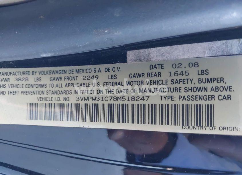 Photo 9 of 2008 Volkswagen New BEETLE S (VIN 3VWPW31C78M518247)