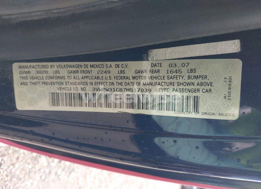 Photo 9 of 2007 Volkswagen New BEETLE 2.5 (VIN 3VWPW31C87M517039)