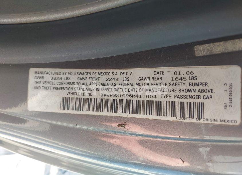 Photo 9 of 2006 Volkswagen New BEETLE 2.5 (VIN 3VWPW31C96M411004)