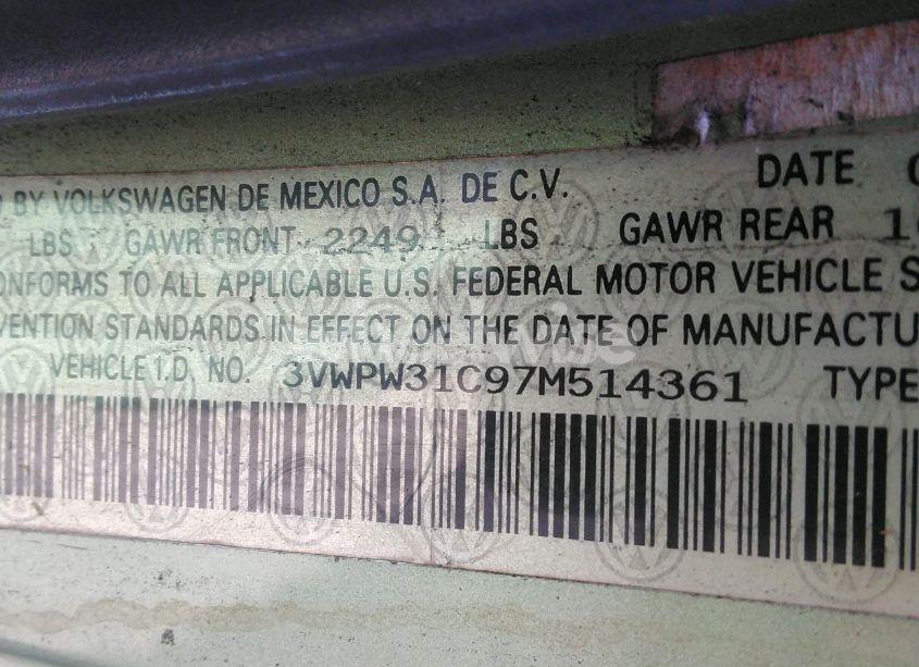 Photo 9 of 2007 Volkswagen New BEETLE 2.5 (VIN 3VWPW31C97M514361)