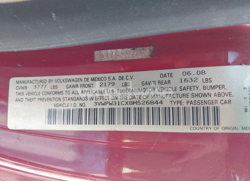 Photo 9 of 2008 Volkswagen New BEETLE S (VIN 3VWPW31CX8M526844)